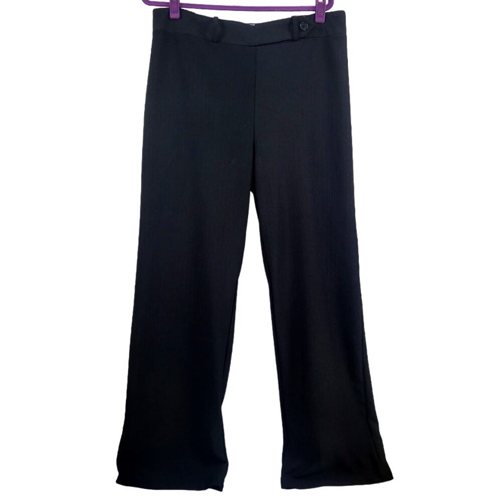 Sixteen Black Ribbed 1‎ Button Pull On Pants Size 2X